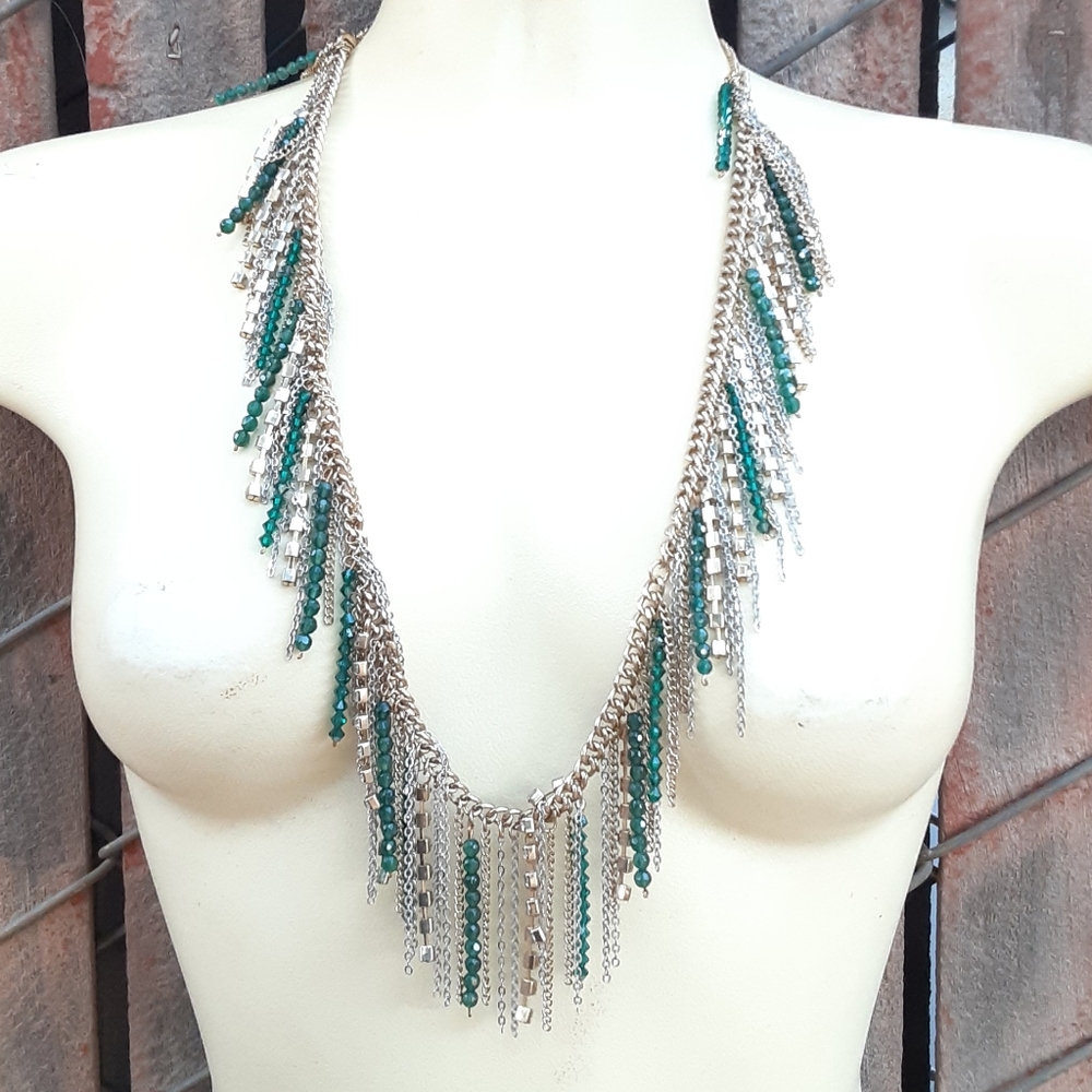 Emerald Crystals Statement Women Necklace